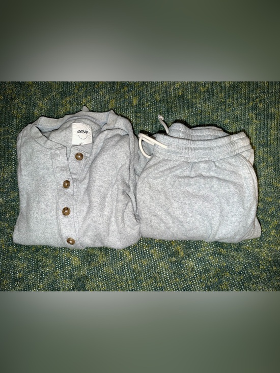 aerie Sweaters - aerie Light Gray Women's Button-Up Cardigan Set